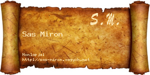 Sas Miron névjegykártya